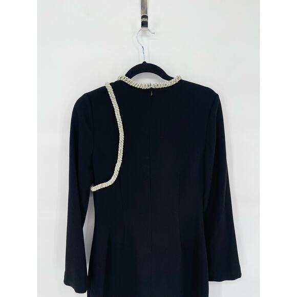 Jonathan Simkhai Black Katharine Diamante Cut Out Long Sleeve Mini Dress size 6 - Picture 6 of 10